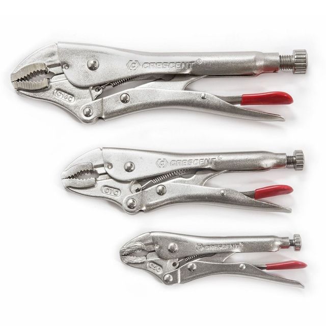 Crescent Curved Jaw Locking Plier Set - 3 Piece