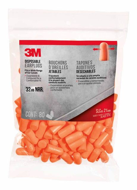 3M Disposable Earplugs - 80 Pairs