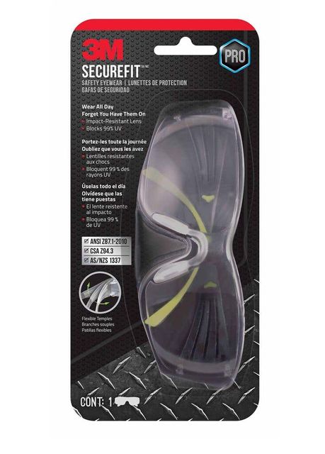 3M SecureFit 400 Series Safety Glasses Clear