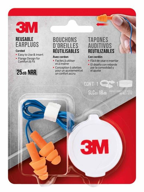 3M Corded Reusable Earplugs