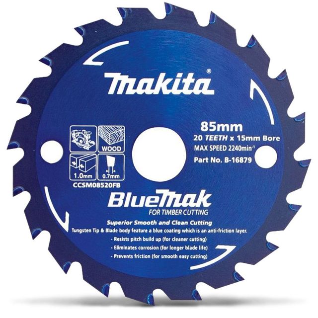 Makita 85mm 20T Tct Circular Saw Blade For Wood Cutting - Cordless Saws - Bluemak