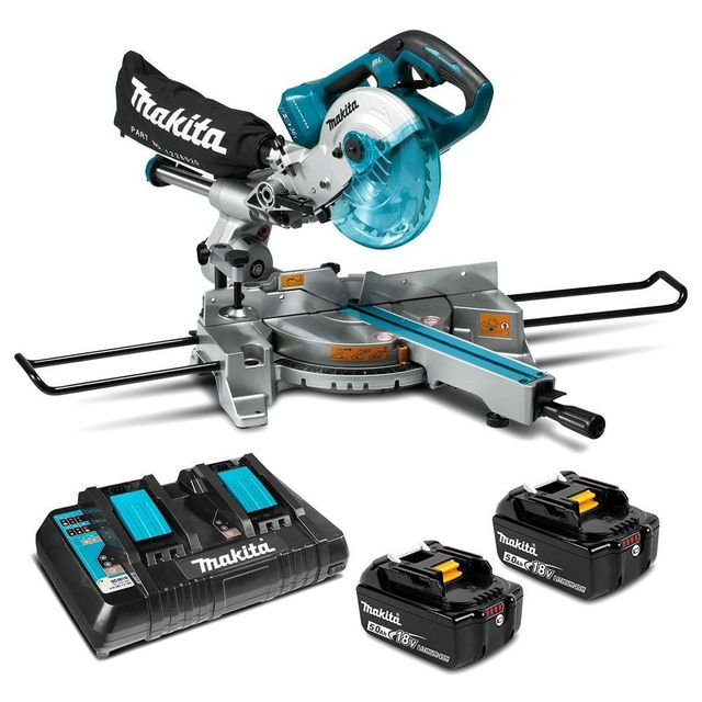 Makita 18V x 2 Brushless 190mm (7-1/2") Slide Compound Saw Kit DLS714PT2