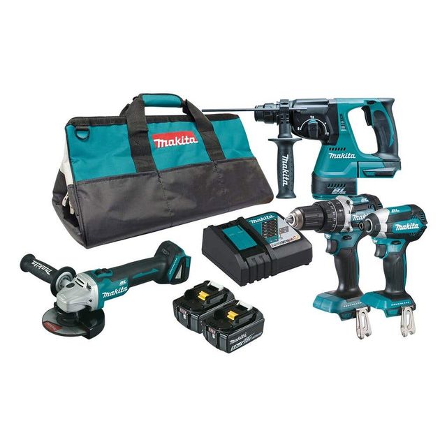 Makita 18V 5.0Ah Brushless Combo Kit - 4 Piece DLX4102T