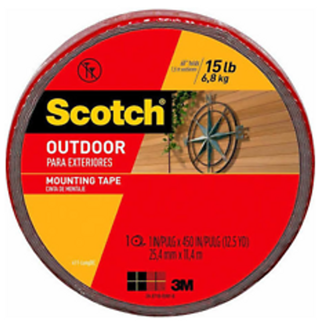 Scotch-Mount Outdoor Double-Sided Mounting Tape 254mm x 11.4m