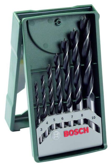 Bosch Brad Point Wood Drill Bit Set 7 Piece