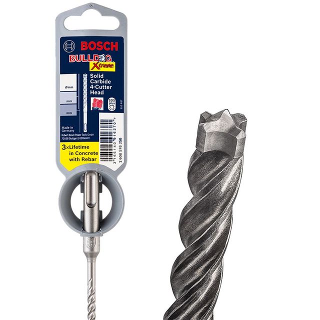 Bosch 12.0 X 165mm 4-Cut Sds-Plus Tct Hammer Drill Bit - Bulldog Xtreme