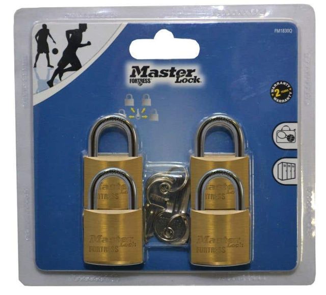 Master Lock Fortress Padlock Brass - 4 Pack