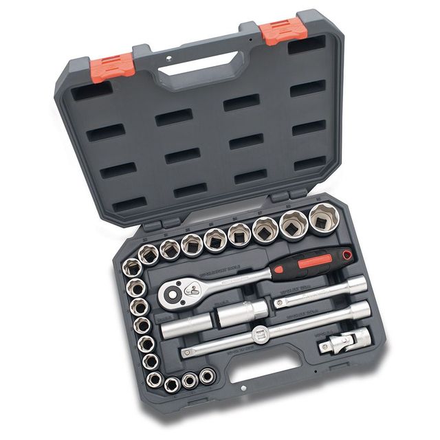 Crescent Drive Standard Socket Metric 12.7mm 1/2 Set - 25 Piece