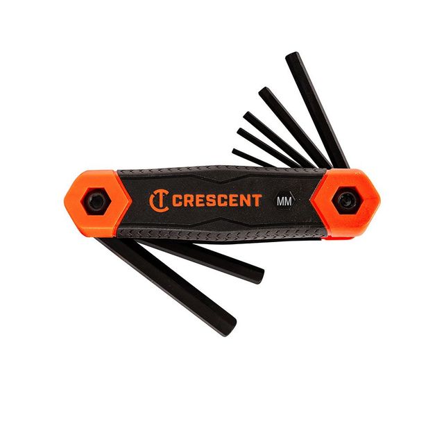 Crescent 8 Pc. Folding Metric Hex Dual Material Key Set Chkfm8