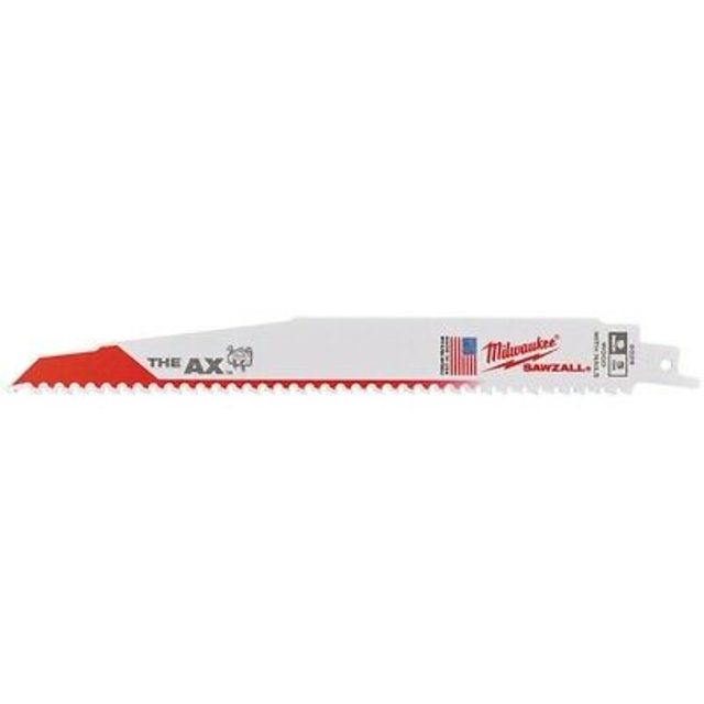 Milwaukee 230mm 5Tpi Bi-Metal Reciprocating Saw Blade For Wood/Nail Demolition - The Ax - 5 Piece