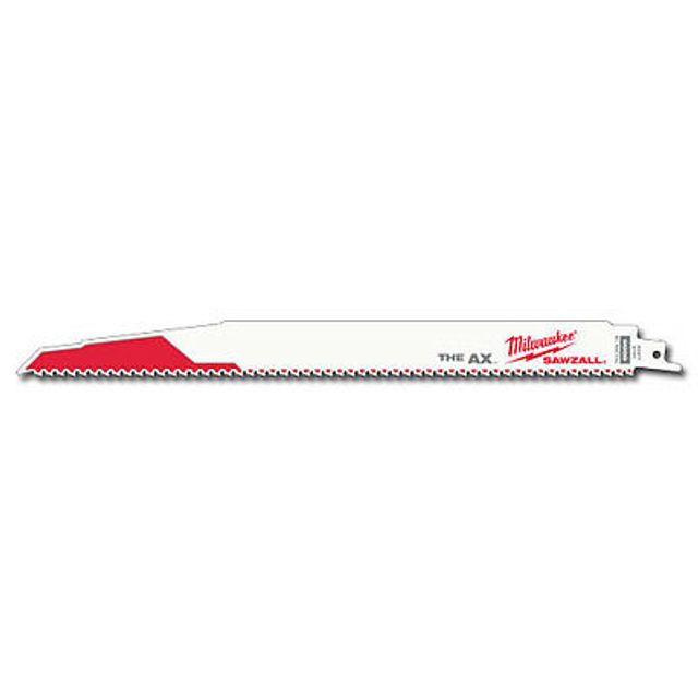 Milwaukee 300mm 5Tpi Bi-Metal Reciprocating Saw Blade For Wood/Nail Demolition - The Ax - 5 Piece