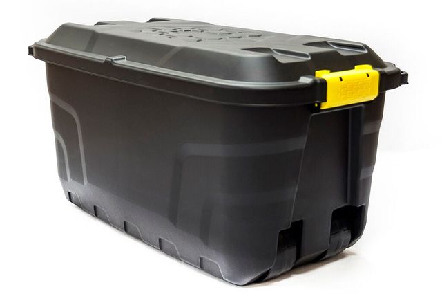 Storage Trunk With Wheels Black 75L