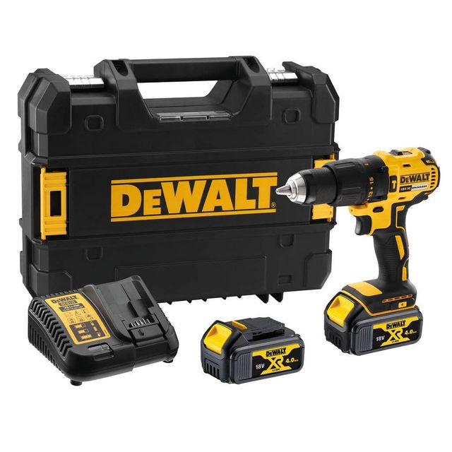 DeWALT 18V XR 4Ah Li-Ion Brushless Compact Hammer Drill Driver Kit