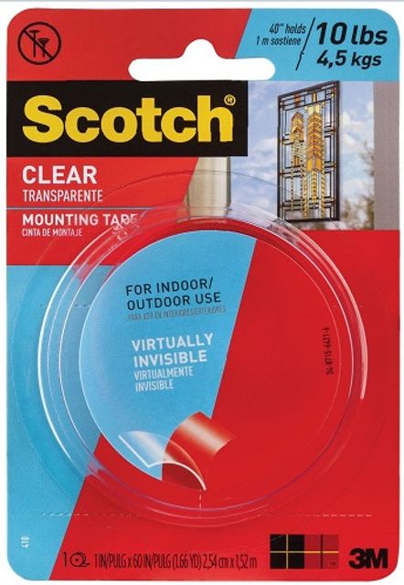 Scotch-Mount Clear Double-Sided Mounting Tape 254mm x 1.52m