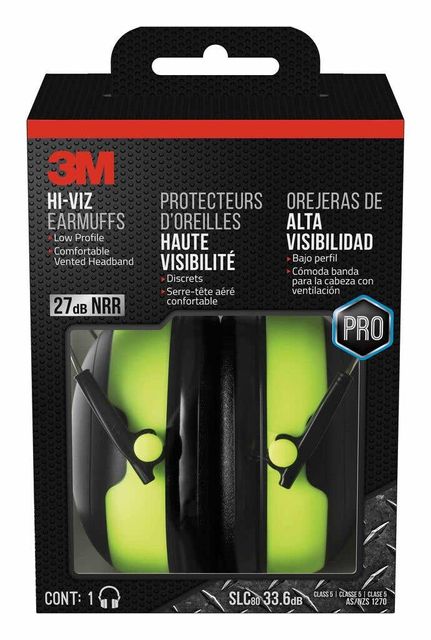3M Pro-Grade Earmuff Hi-Viz Green