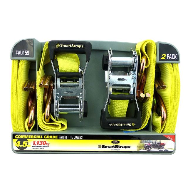 Smartstraps Ratchet X Tie Down Yellow 4.5M 2Pk