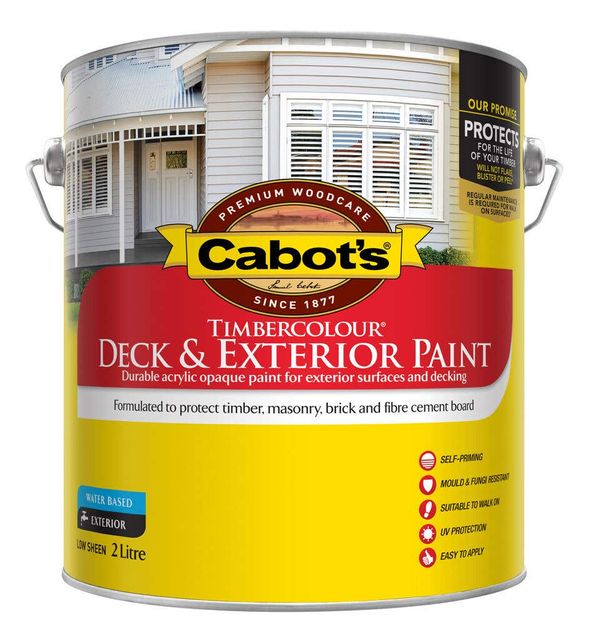 Cabot's Timbercolour Deck & Exterior Paint White 2L