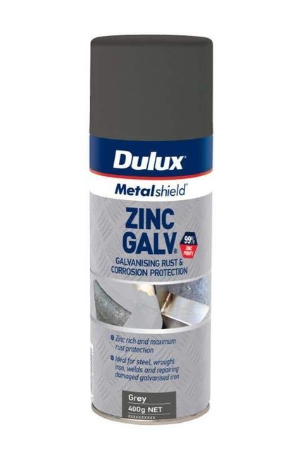 Dulux Metalshield Zinc Galv Spray Light Grey 400g