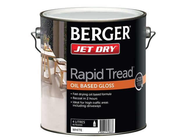 Berger Jet Dry Rapid Tread Gloss White 4L