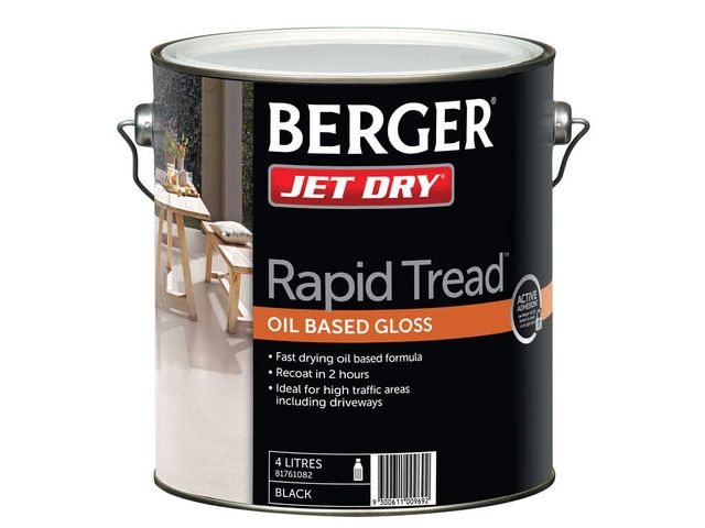 Berger Jet Dry Rapid Tread Black 4L