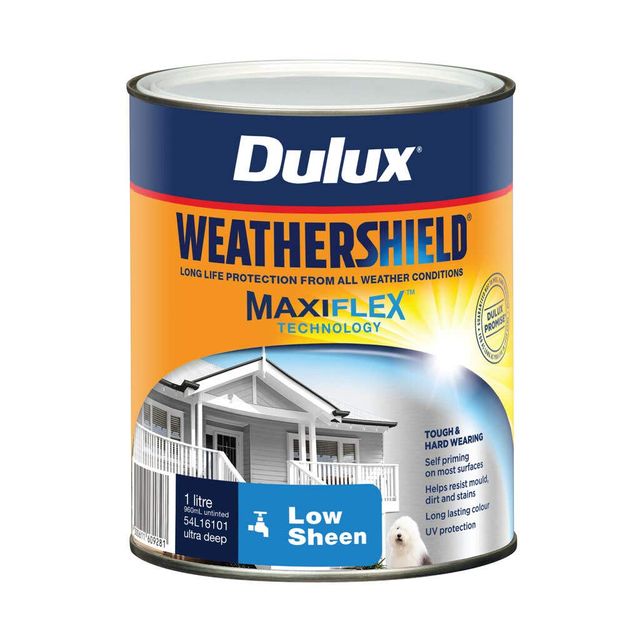 Dulux Weathershield Exterior Low Sheen Ultra Deep Base 1L