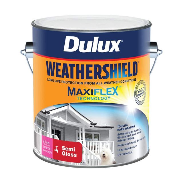 Dulux Weathershield Exterior Semi Gloss Extra Bright Base 2L