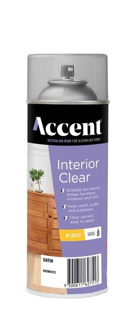 Accent Interior Clear Spray Oil Based Satin 300g