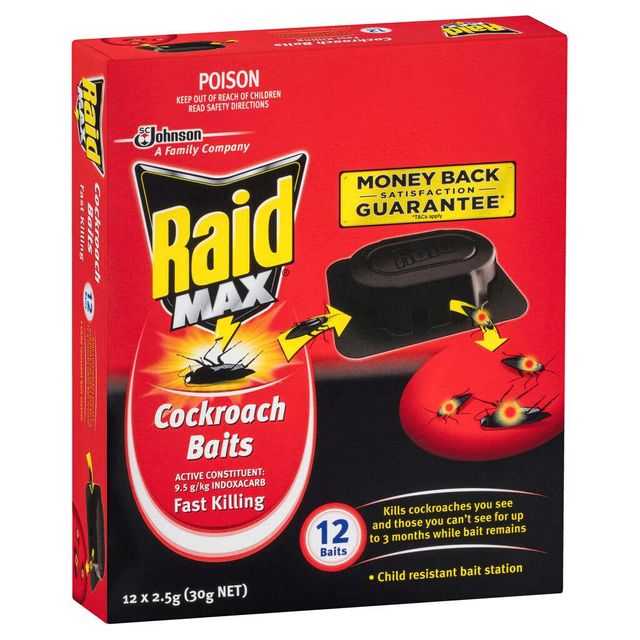 Raid Max Cockroach Baits 2.5g - 12 Pack