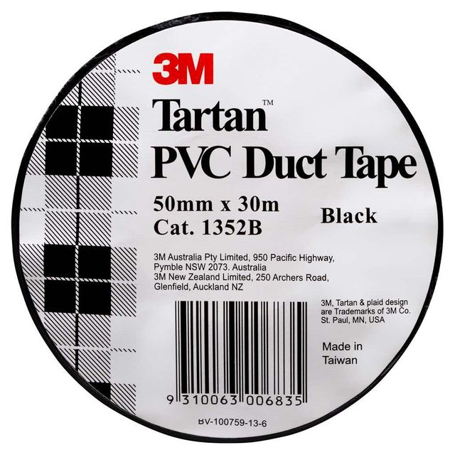 Tartan 50mm x 30m PVC Duct Tape Black