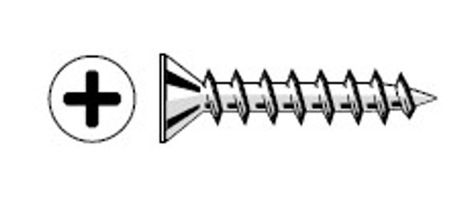 Zenith Chipboard Philips Countersunk Head Screws 8-10G x 60mm – Gold Passivated - 20 Pack