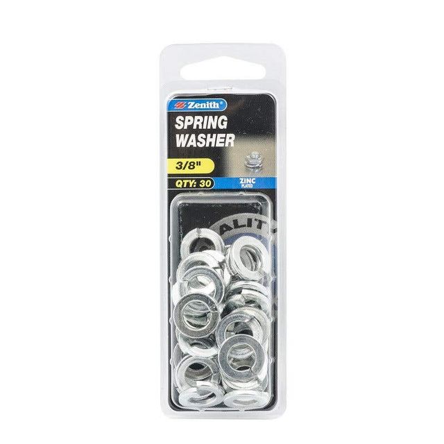 Zenith Spring Washer Zinc Plated 3/8" - 30 Pack