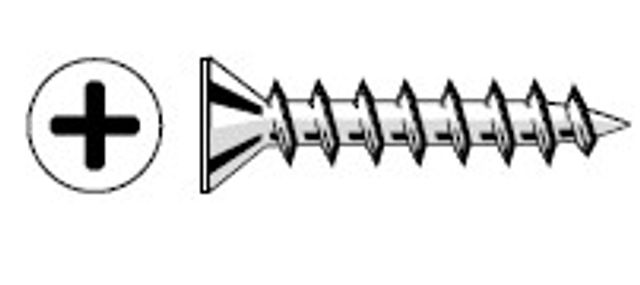 Zenith Countersunk Screw Ribbed Head - Phillips Drive Tufcote - 8g x 30mm - 100 Pack