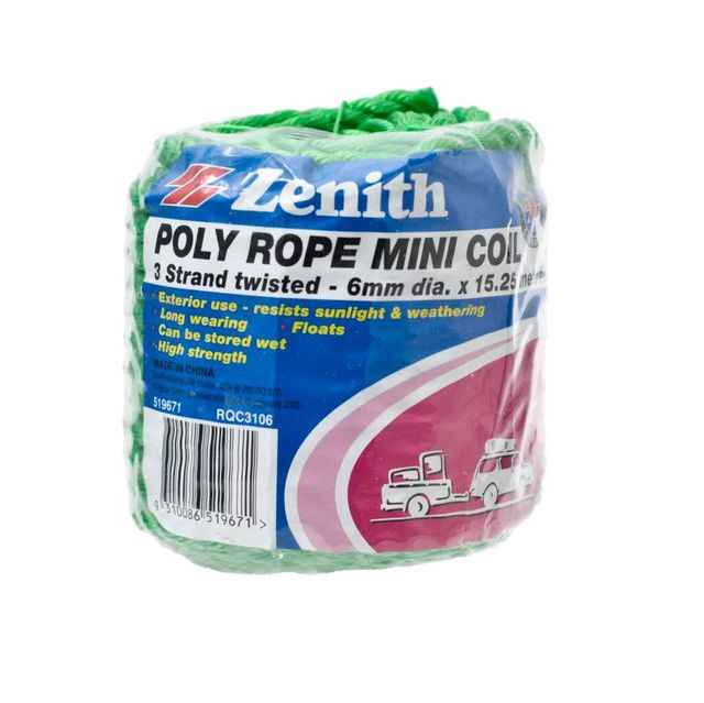 Zenith Rope Polypropylene Mini Coil 6mm x 15.25m