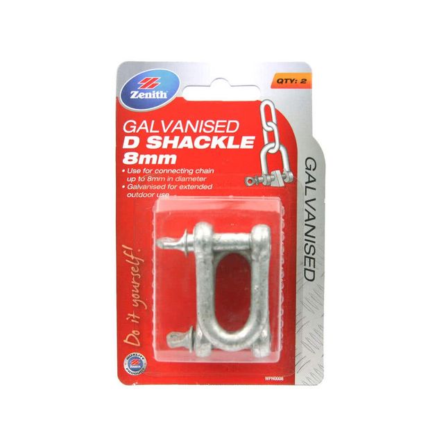 Zenith D-Shackle Galvanised 8mm - 1 Pack