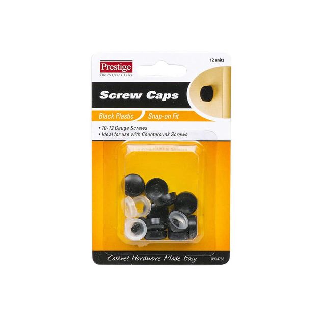 Prestige Snap-on Screw Caps Black 10 - 12g - 12 Pack