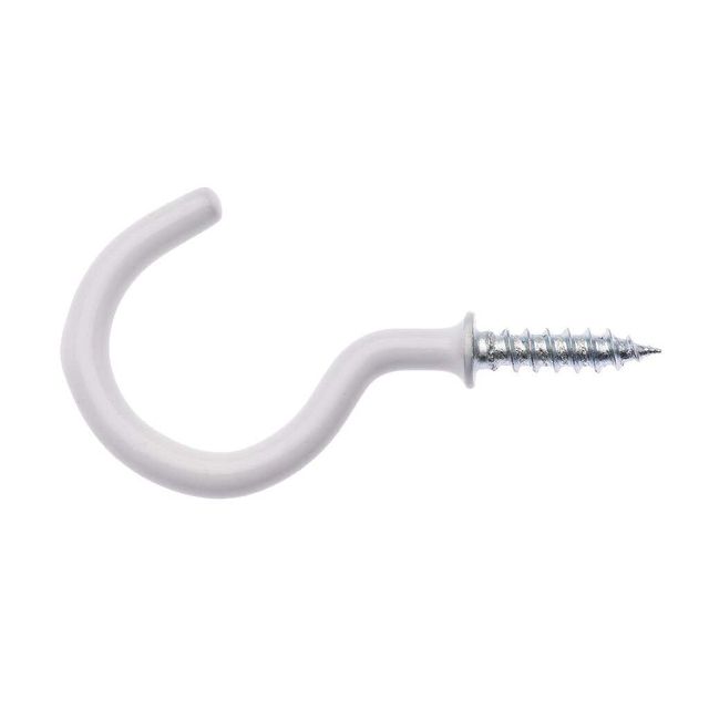 Zenith Cup Hook PVC White 3.0 x 32mm - 3 Pack