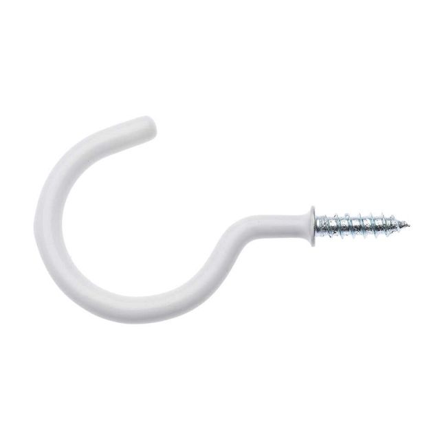 Zenith Cup Hook PVC White 3.7 x 50mm - 2 Pack
