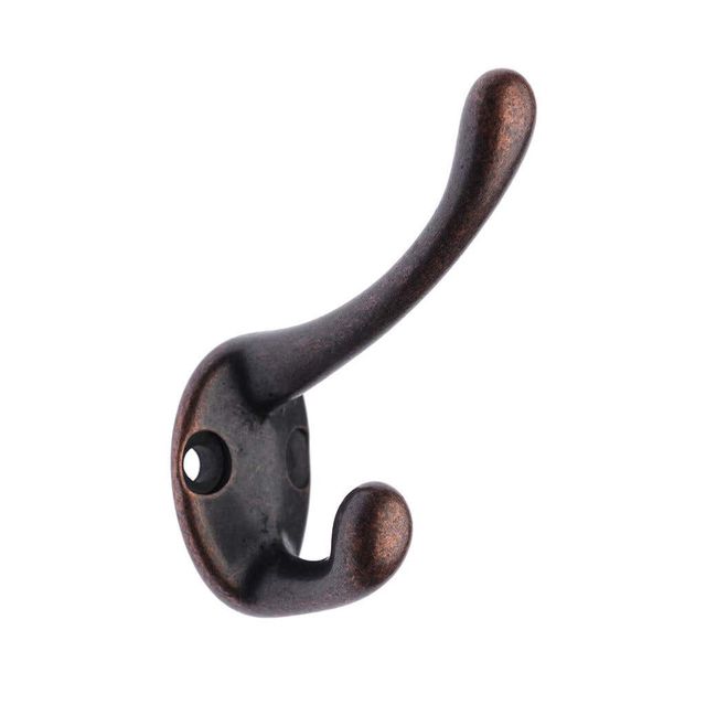 Zenith Narrow Style Hat & Coat Hook Florentine Bronze 60mm - 1 Pack