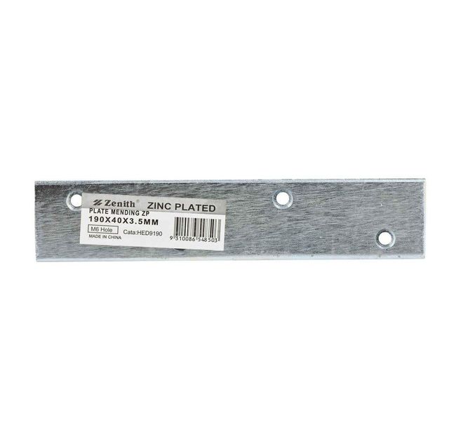 Zenith Mending Plate Zinc Plated 190 x 40mm - 1 Pack