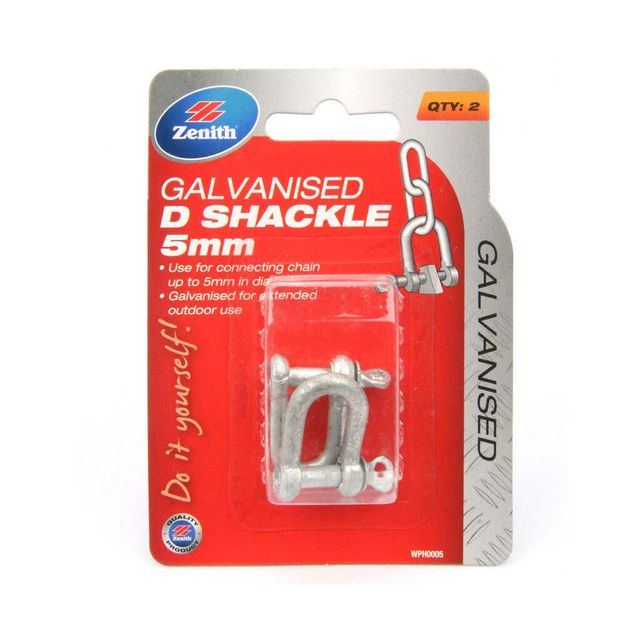 Zenith D-Shackle Galvanised 5mm - 1 Pack
