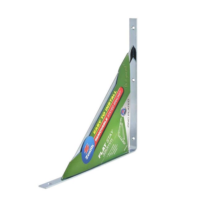 Zenith Flat Stay Snap In Bracket Zinc Plated 380 x 380mm - 1 Pack