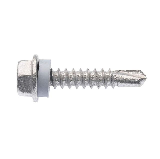 Zenith Metal Screws Hex Head with Seal Galvanised 10G x 25mm - 50 Pack
