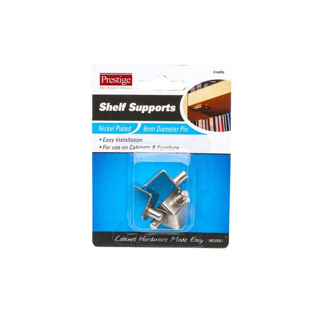 Prestige Angled Shelf Supports Nickel Plated - 4 Pack