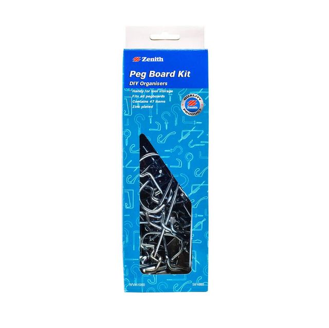 Zenith Pegboard Hooks Assorted - 43 Piece
