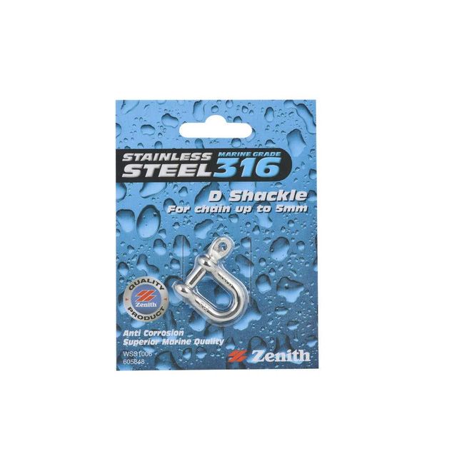 Zenith D-Shackle Stainless Steel 5mm - 1 Pack