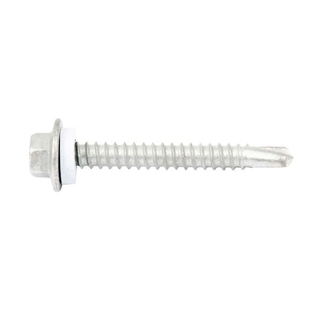 Zenith Metal Screws Hex Head with Seal Galvanised 12G x 45mm - 50 Pack