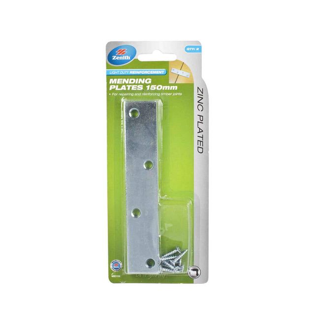 Zenith Mending Plate Zinc Plated 150mm - 2 Pack