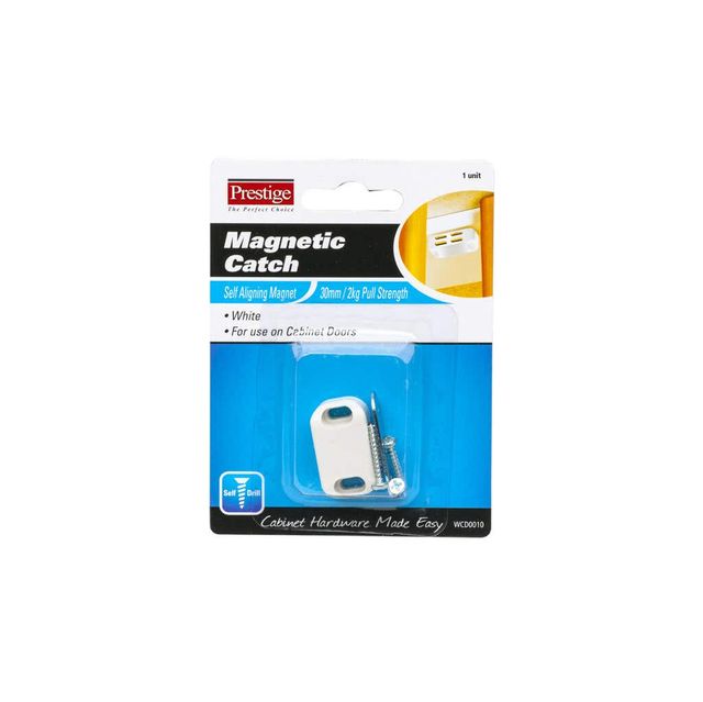Prestige Magnetic Catch Light Duty White 30mm - 1 Pack