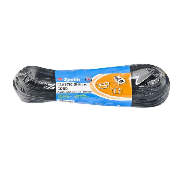 Zenith Elastic Shock Cord Black 6mm x 10m