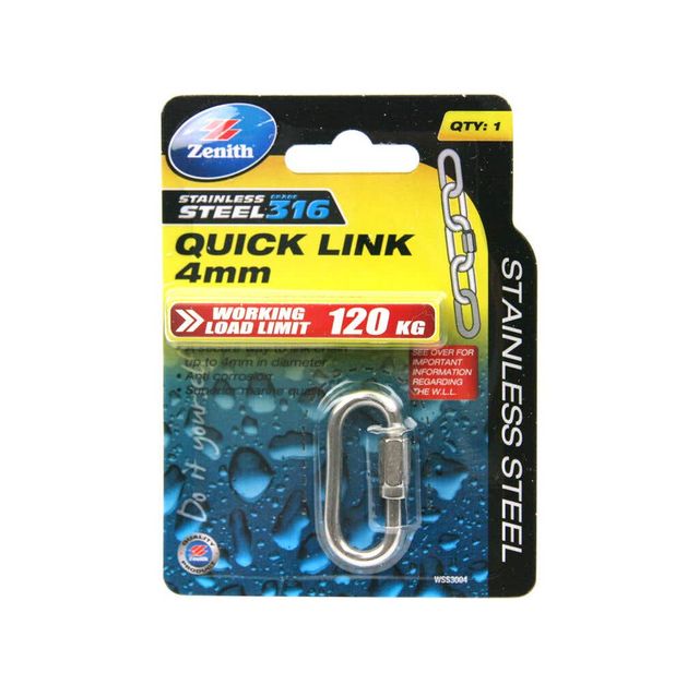 Zenith Quick Link Stainless Steel 4mm - 1 Pack
